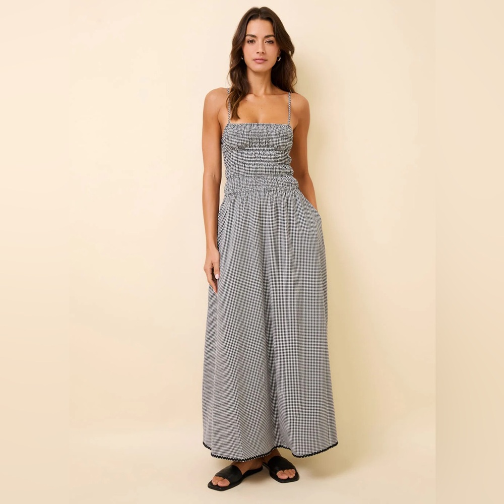 NWT Solid & Striped
Delta Midi Dress Noir Gingham